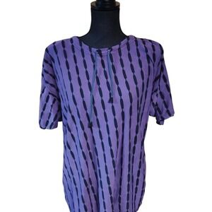 vtg 90s purple striped streetwear shirt